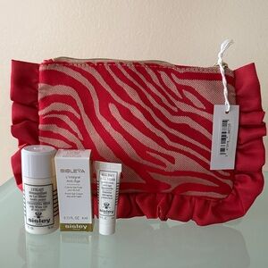 NEW Sisley SKIN care travel Cosmetic Bag w/cleansing milk,anti aging protect+